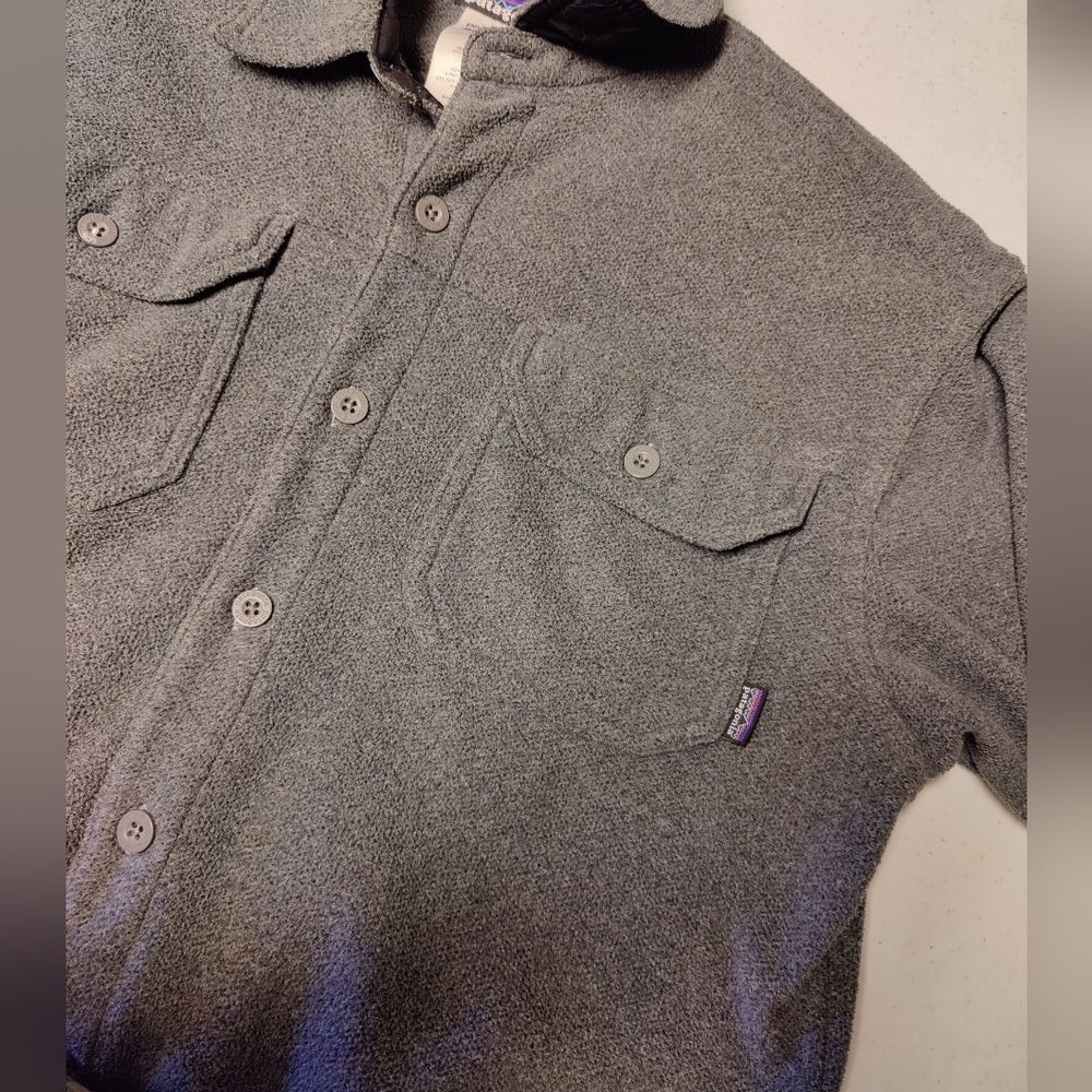 PATAGONIA Mens Gray Long-Sleeved Pique Fleece Shirt Small - Picture 8 of 9